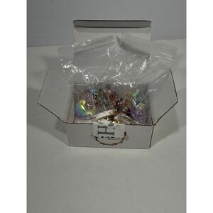 H&D Hyaline & Dora Crystal Christmas Tree Ornament Set of 2  + 4pc LED Lights